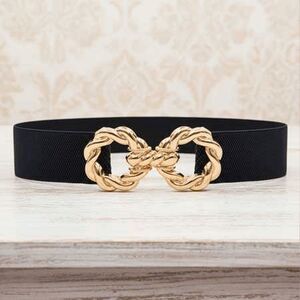 2/$21 Ladies Stylish Stretch Navy Blue Stretch Belt (31.5 Inches)